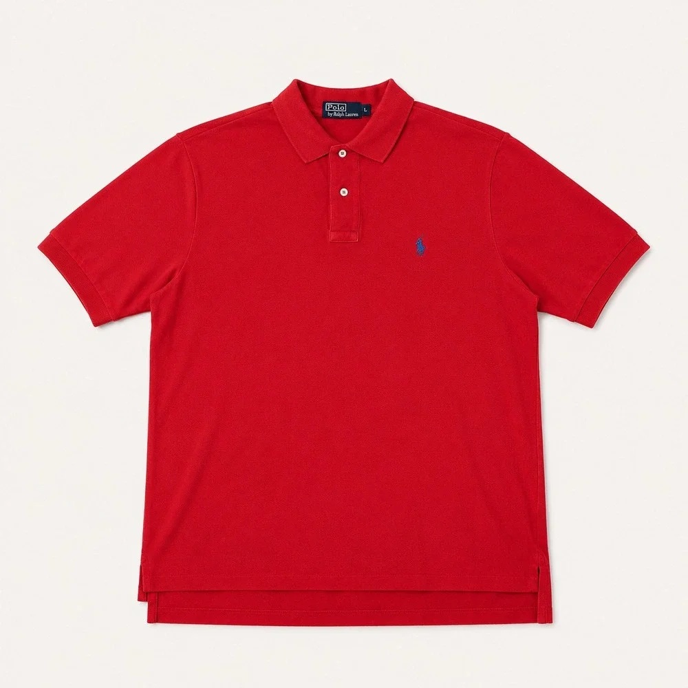 Polo Ralph Lauren Polo Shirt Mens XL Red Blue Pony Short Sleeve Cotton